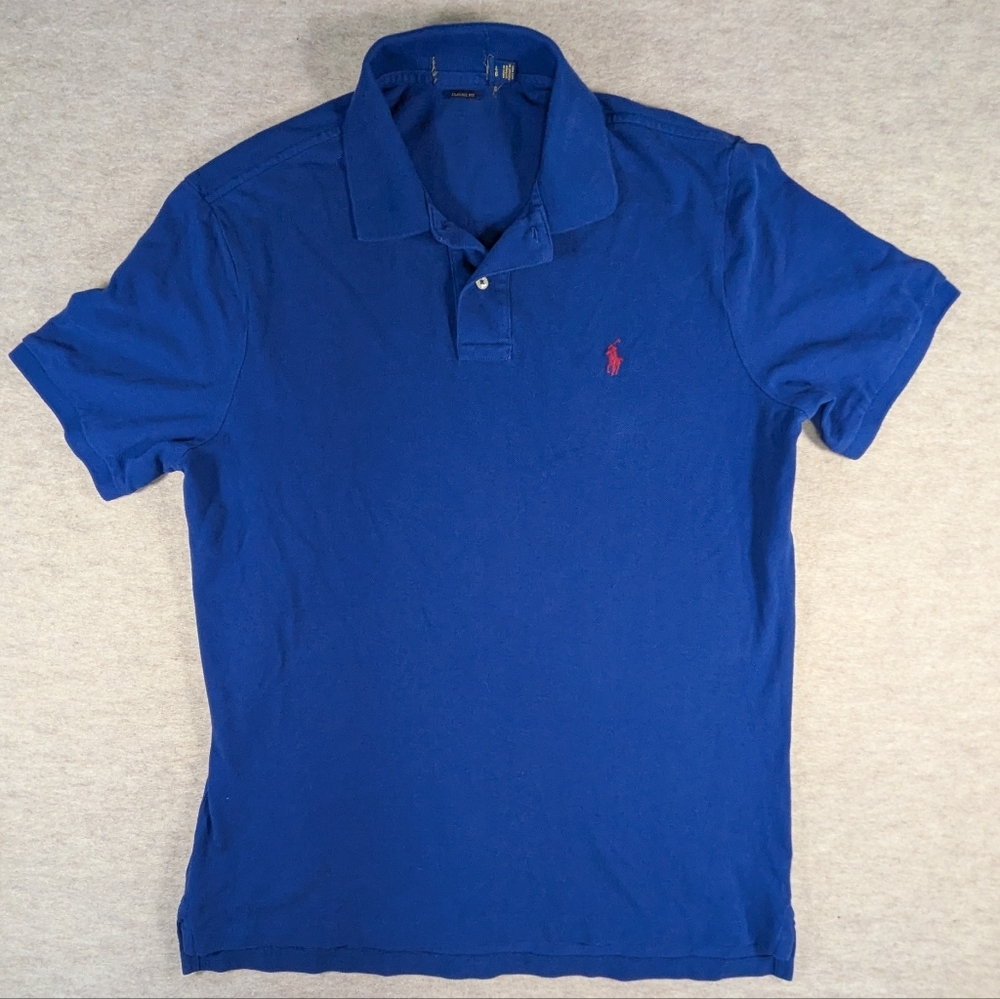 Polo by Ralph Lauren Men's Blue Polo T Shirt Royal Blue Classic Fit Large